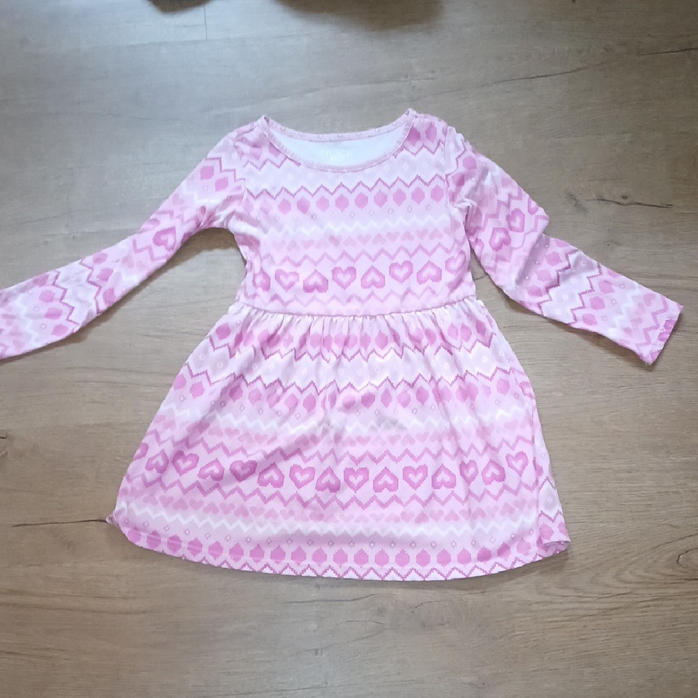 Pink Patterned Kids Dress